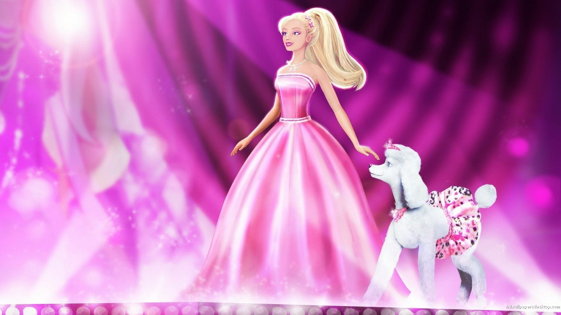 Barbie principessa vestito rosa, 1920x1080 1080p, PC