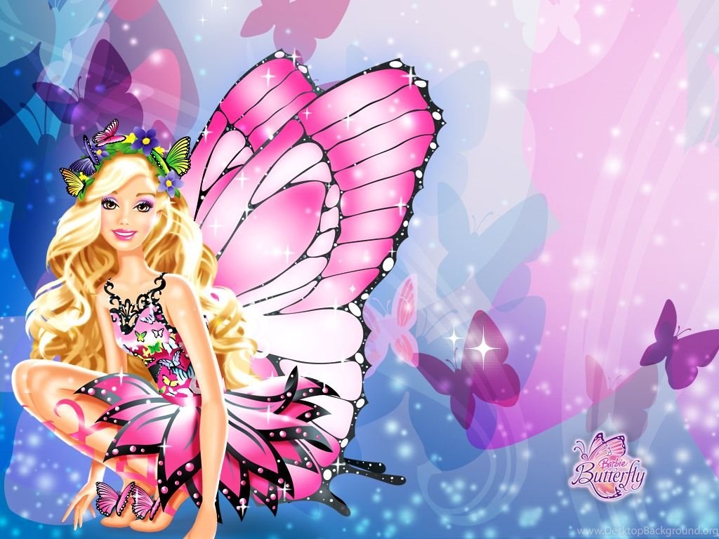 Barbie fata farfalla rosa, 1024x768 HD, iMac