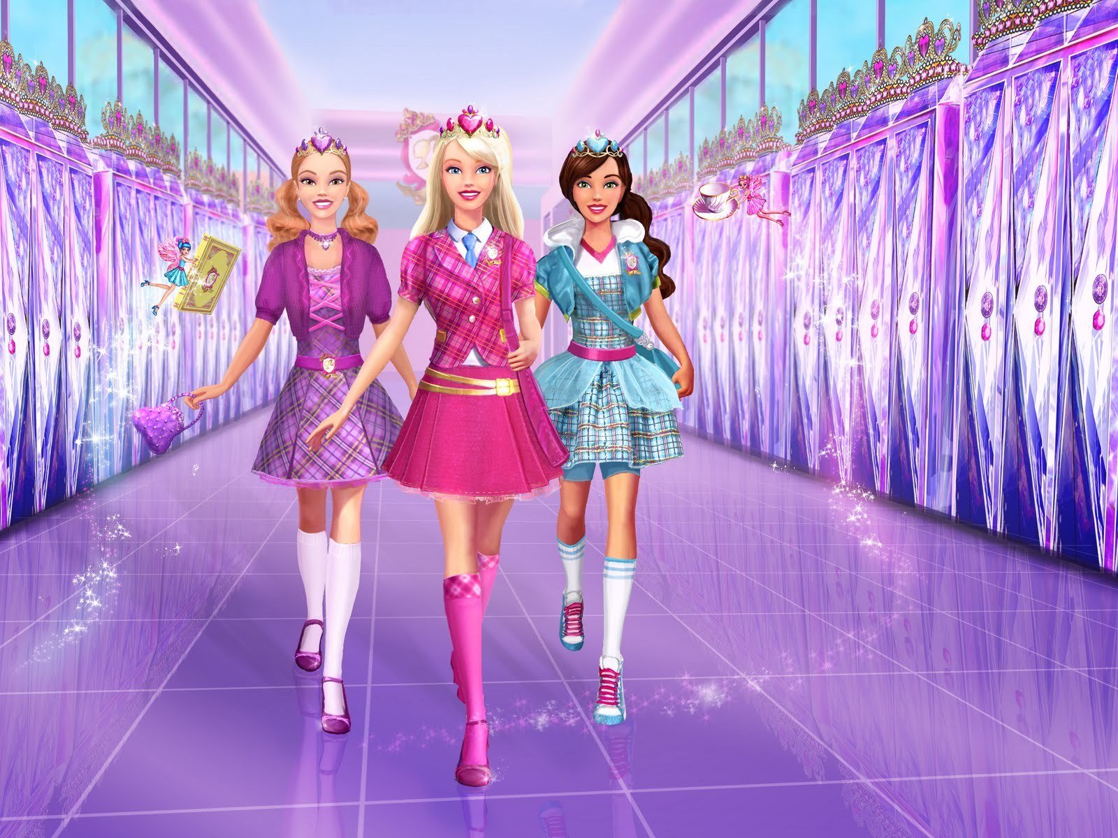 Barbie personaggi corridoio scuola, 1600x1200 HD Ready, Laptop