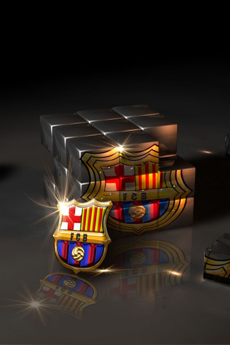 Logo FC Barcelona 3D metallico, 800x1200 Verticale, Mobile