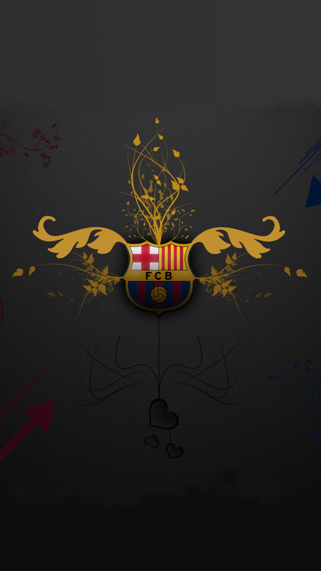 Stemma FC Barcellona dorato, 1080x1920 Verticale, iPhone Pro Max