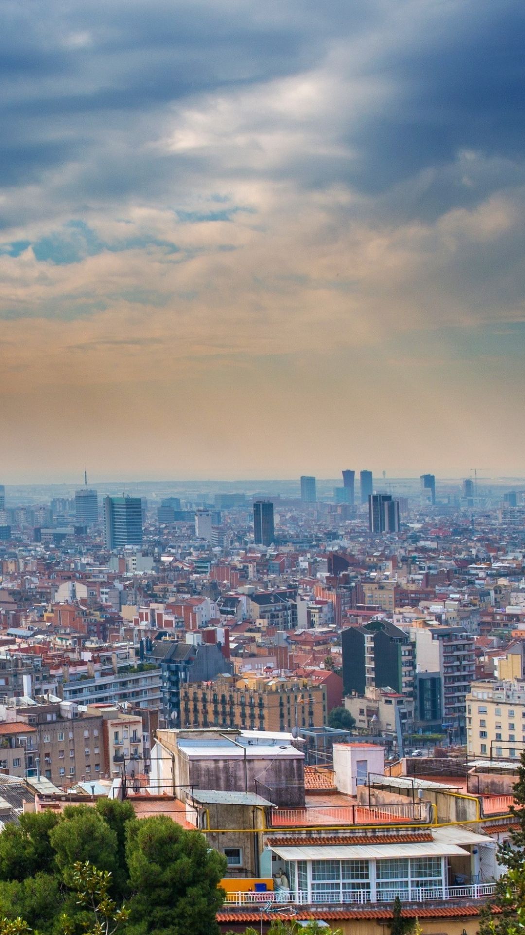 Skyline città Barcellona, FC Barcelona, 1080x1920 Full HD Verticale, iPhone Air