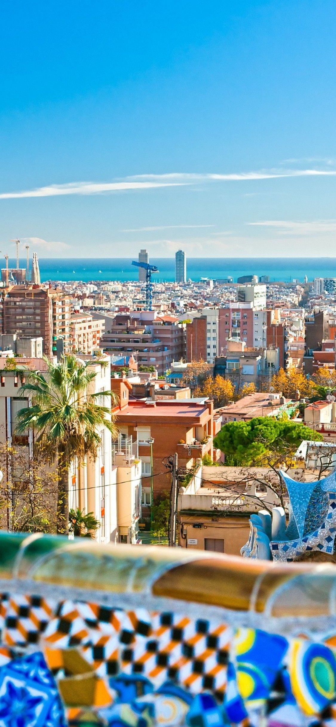 Vista panoramica Barcellona Park Güell, 1125x2436 Full HD Verticale, iPhone