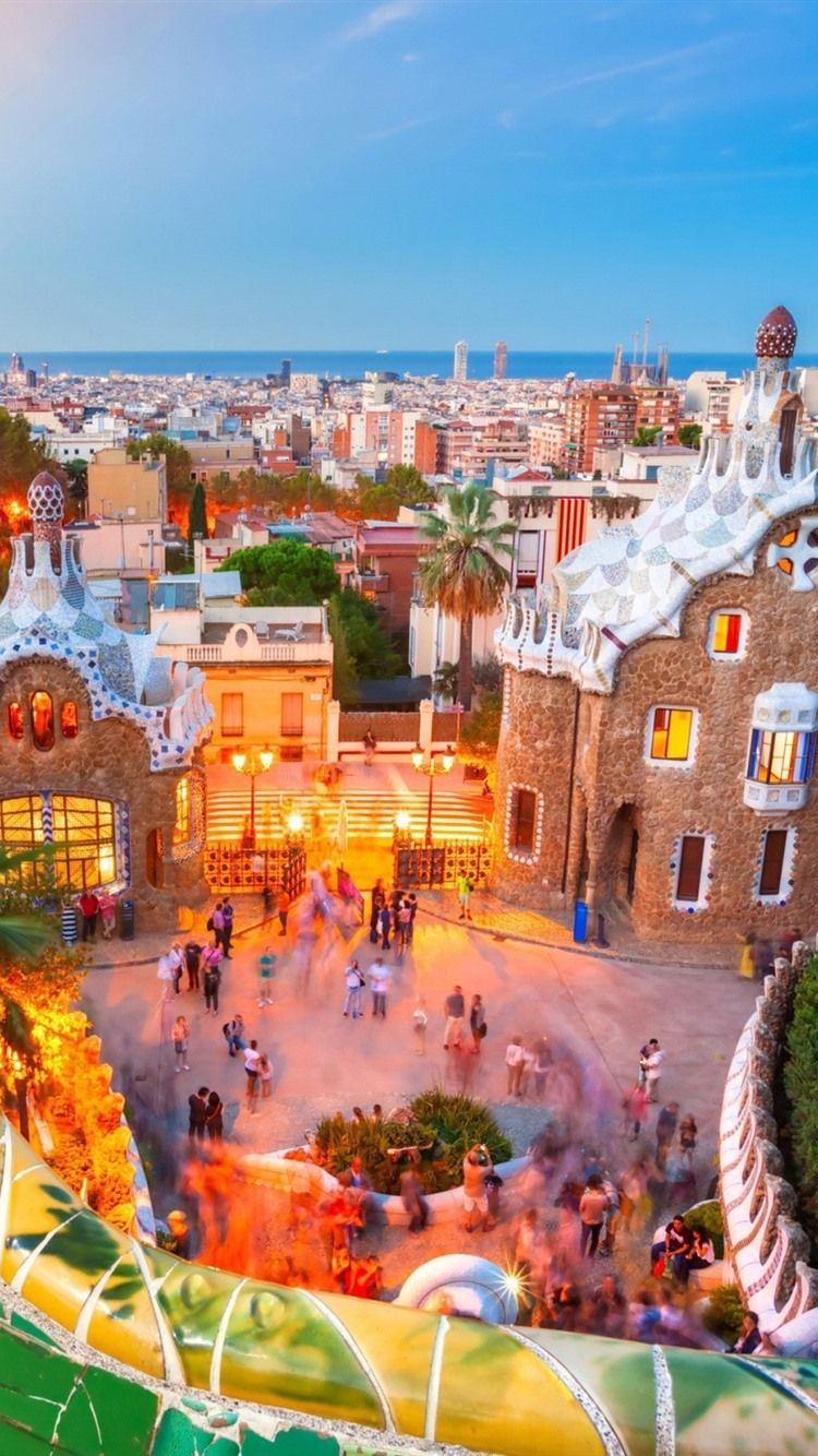 Park Güell Barcellona tramonto, 750x1334 Full HD Verticale, iPhone