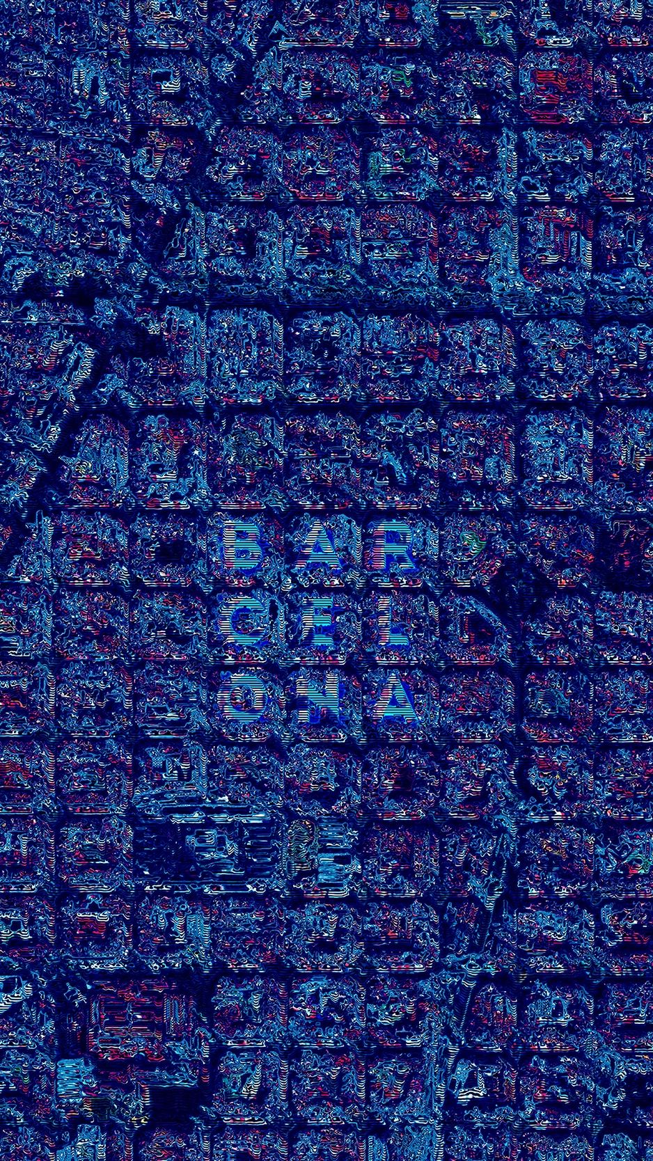 Griglia urbana Barcellona vista aerea, 938x1668 Verticale, iPhone Plus