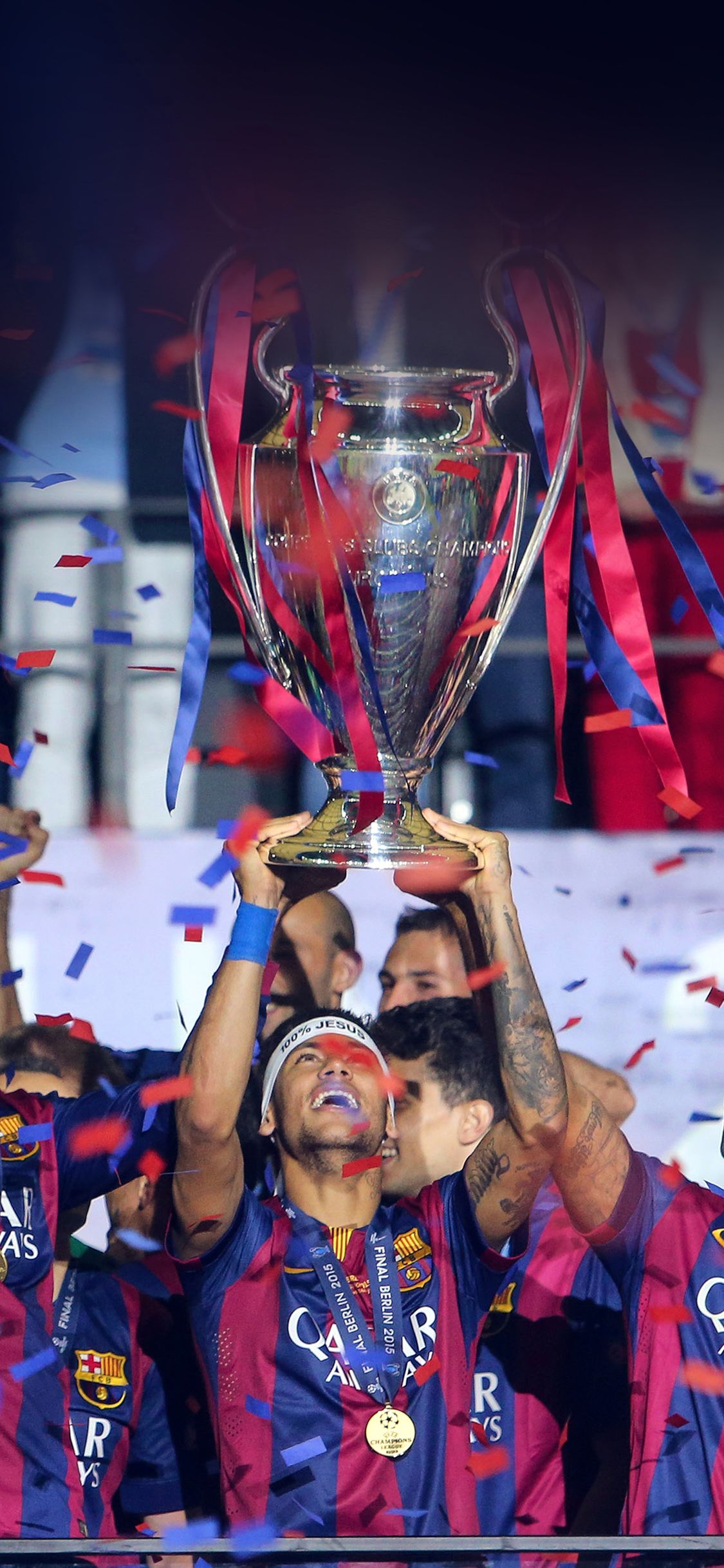 Barcellona FC trofeo Champions, 1125x2436 Full HD Verticale, iPhone Plus