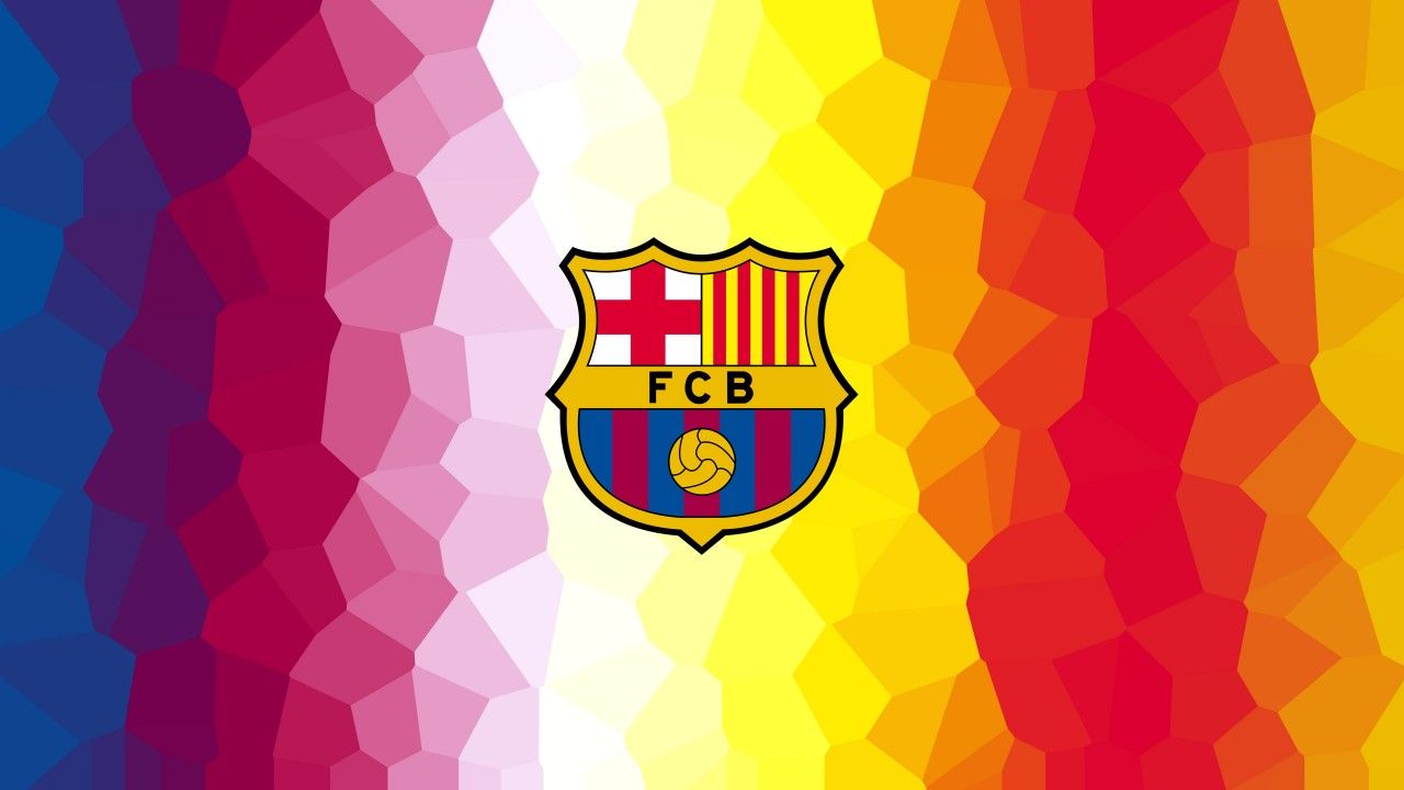Logo FC Barcelona geometrico colorato, 1280x720 HD, Desktop