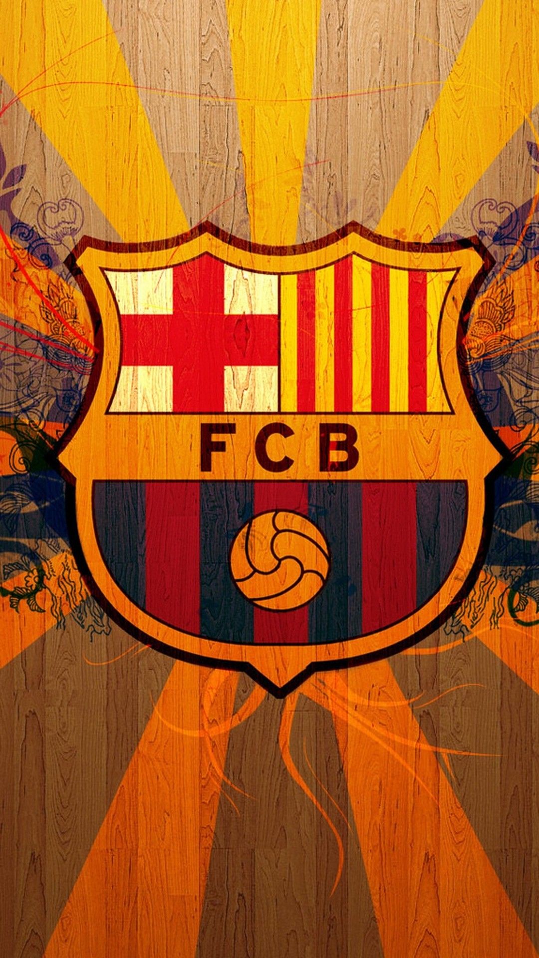 Stemma FC Barcelona su legno, 1080x1920 Full HD Verticale, iPhone Pro