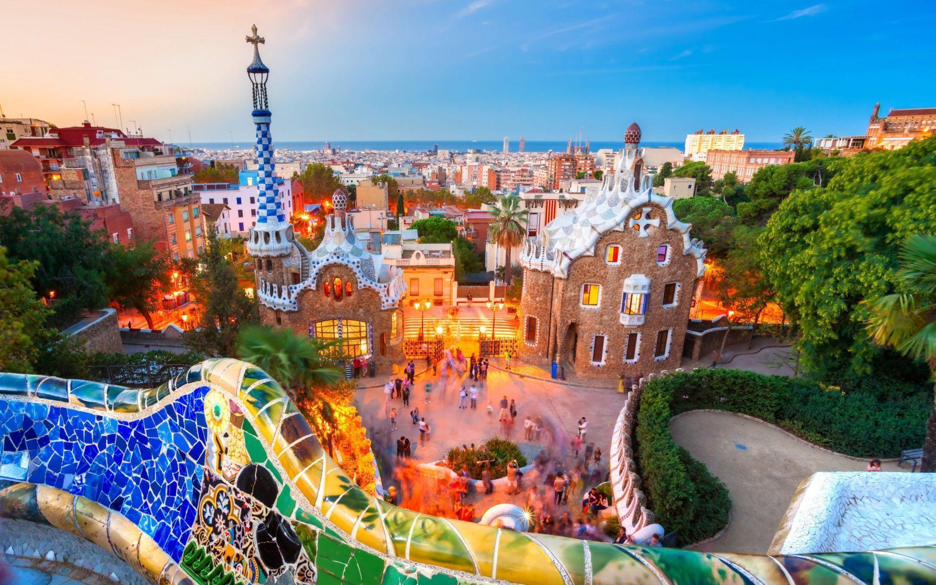 Parc Güell Barcellona tramonto, 1920x1200 Full HD+ WUXGA, iMac