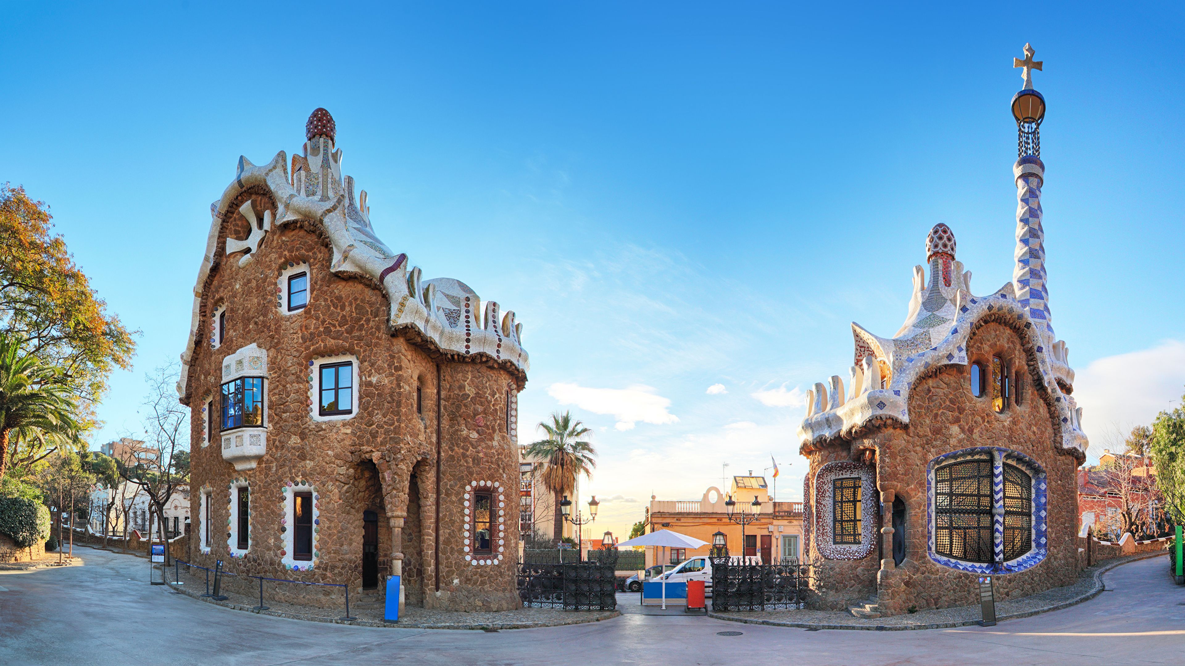 Park Güell case Gaudí Barcellona, 3840x2160 Ultra HD, Monitor 4K