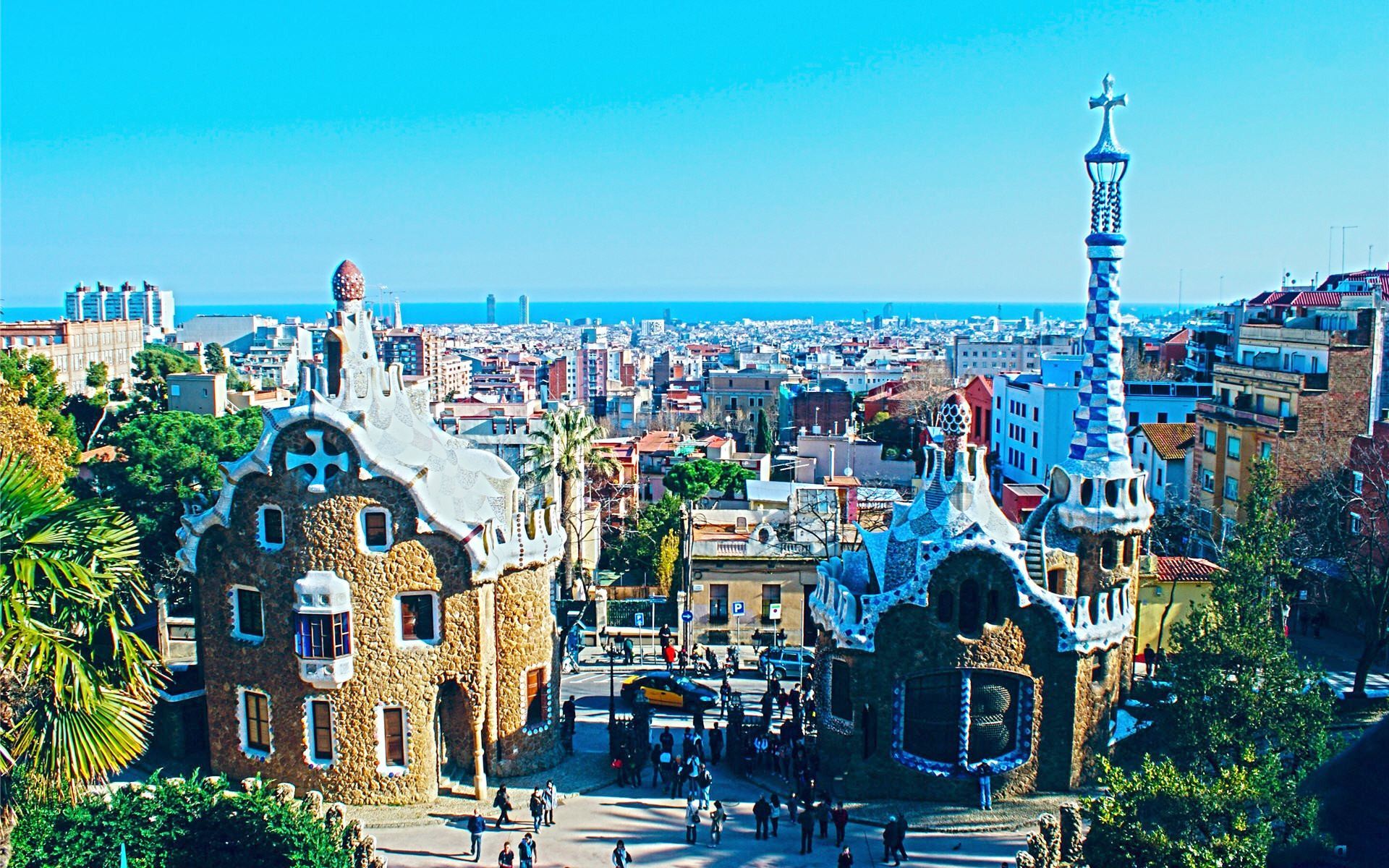 Park Güell Barcellona panorama, Liga, 1920x1200 Full HD+, Laptop