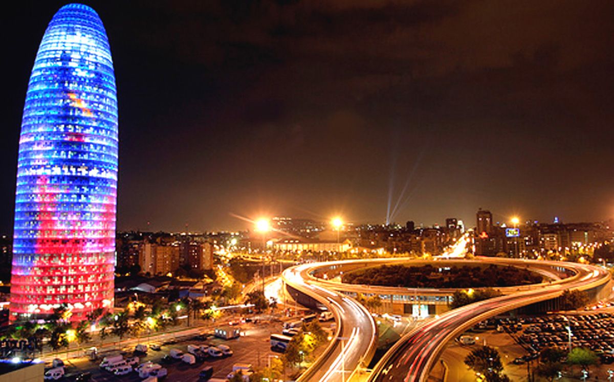 Torre Agbar Barcellona notturna, 1200x747 HD, Desktop