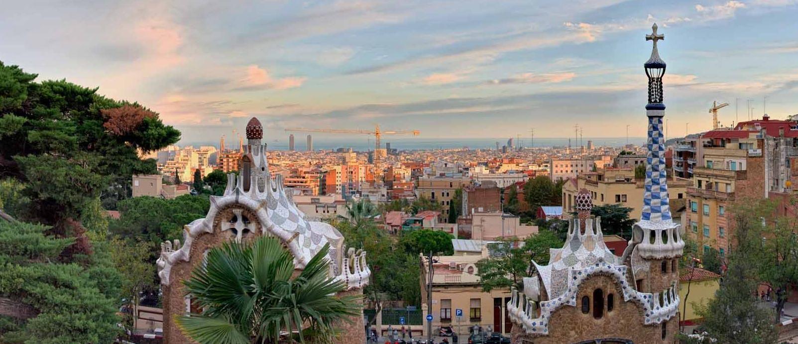 Park Güell Barcellona panorama, 1603x691 Panoramico, Dual Screen