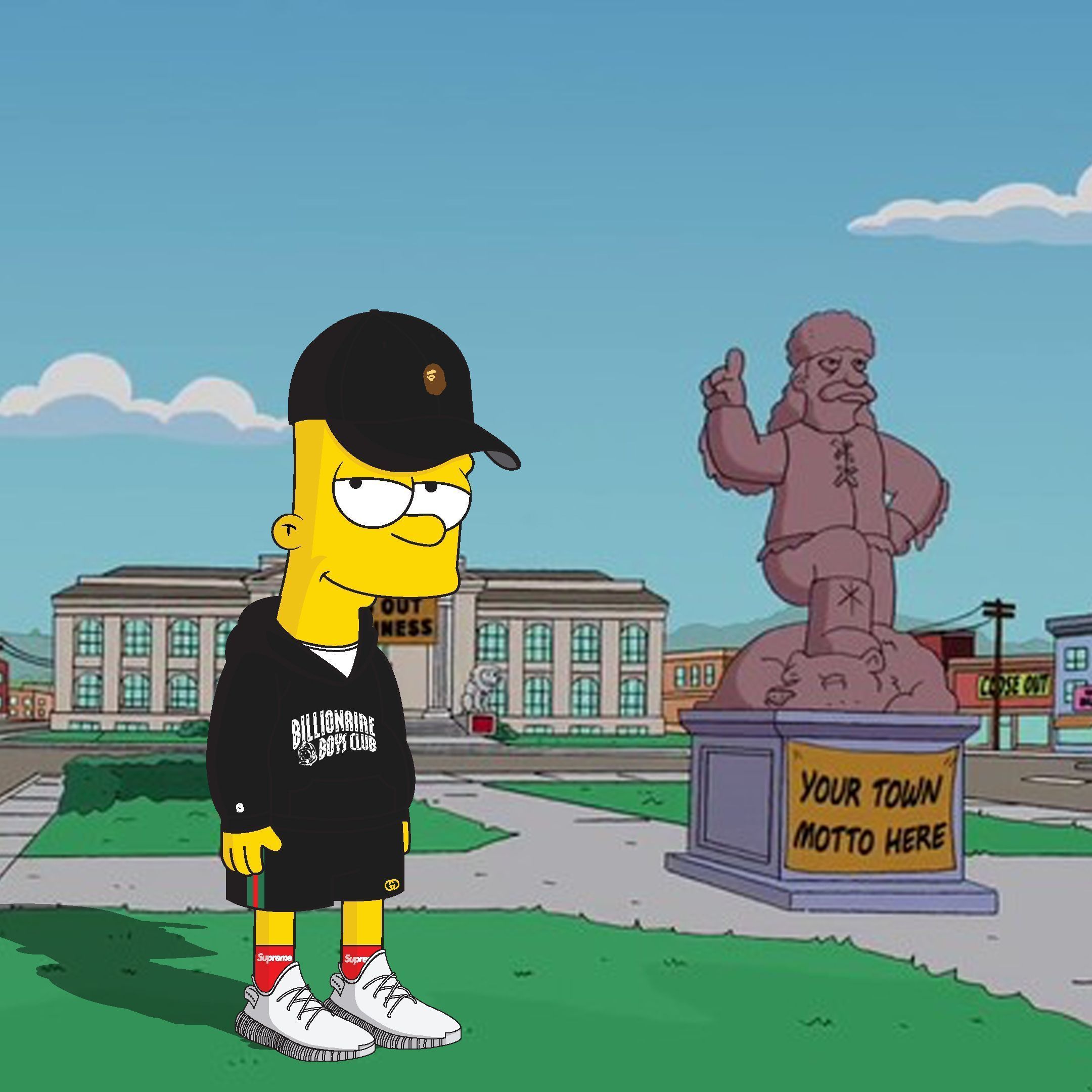 Bart Simpson con cappellino nero, 2160x2160 2K, Desktop