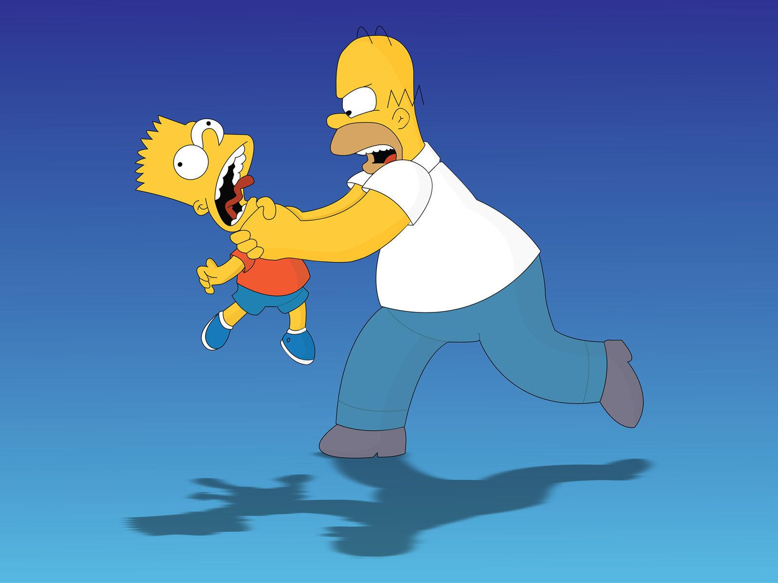 Homer strangola Bart Simpson, 1600x1200 900p, Laptop