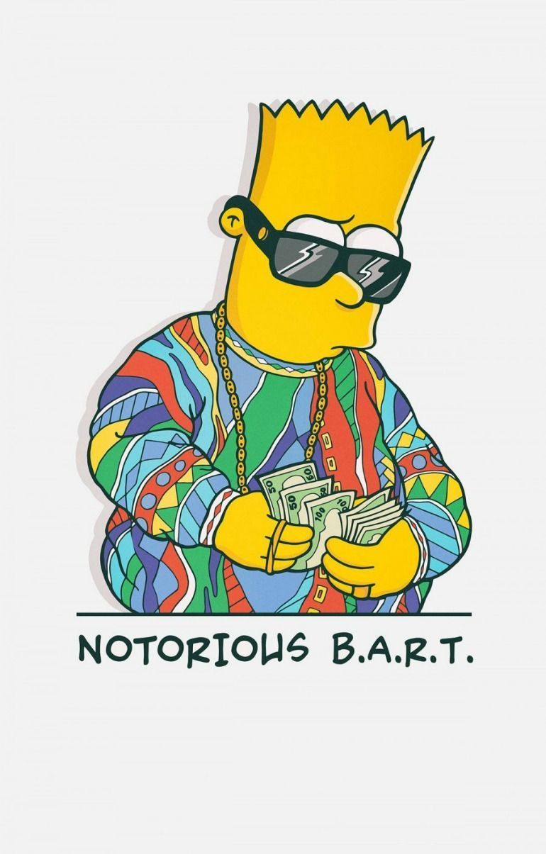 Bart Simpson con soldi, serie animata, 770x1205 Verticale, Telefono