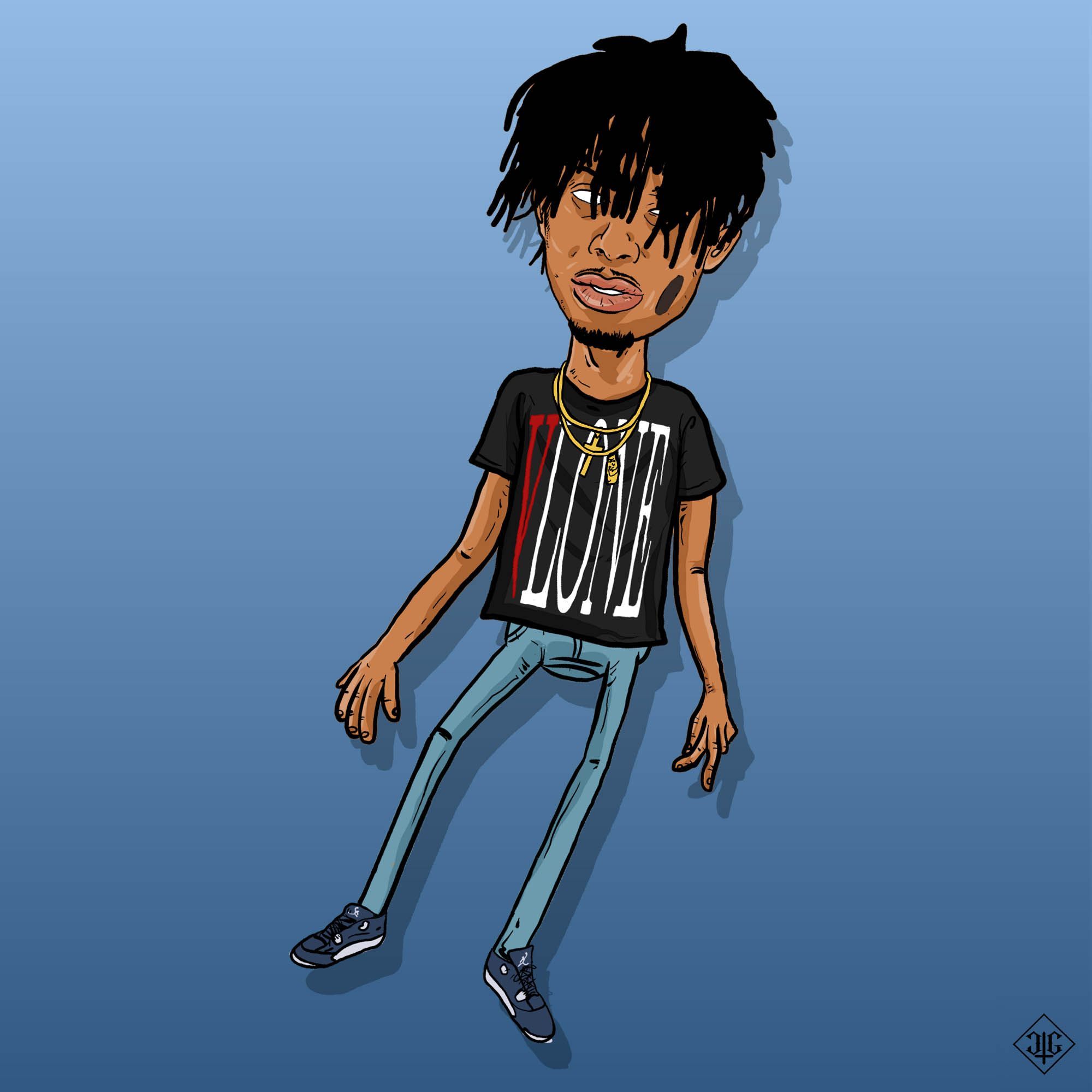 Bart Simpson stile Playboi Carti, rapper, 1080x1116 Verticale, Mobile