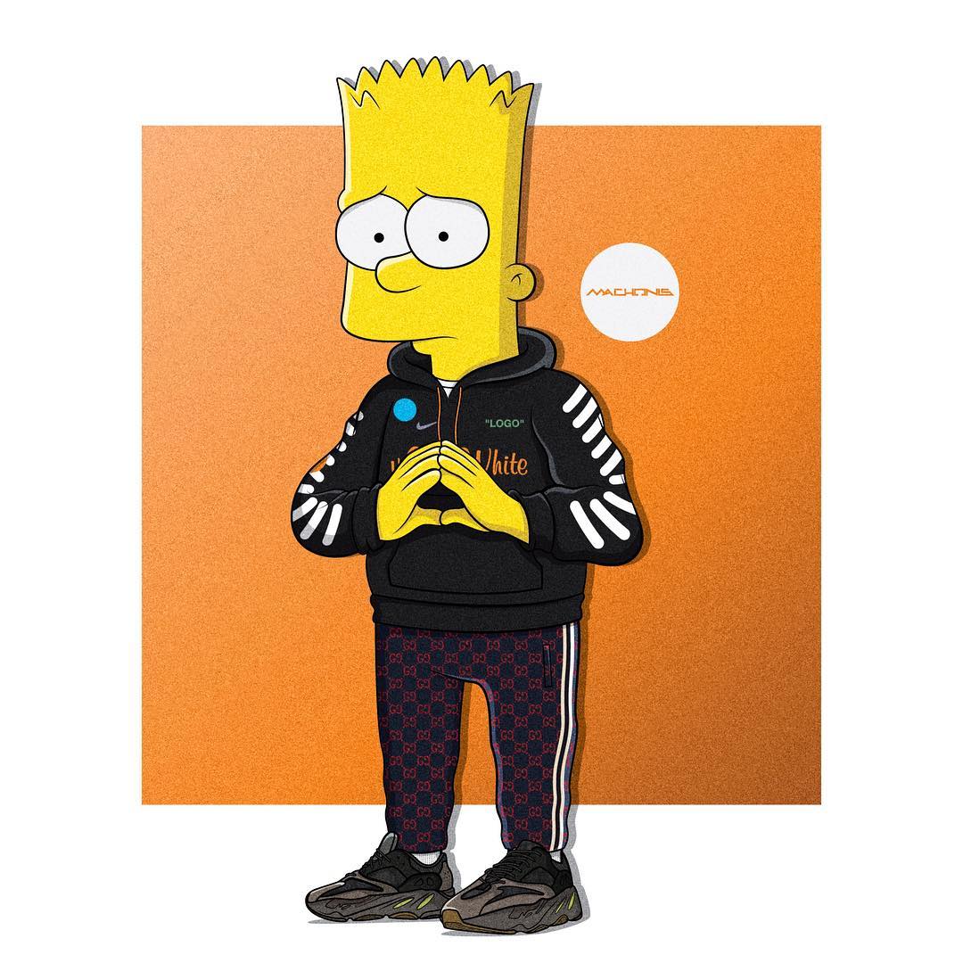Bart Simpson stile Playboi Carti, serie animata, 1080x1080 HD, PC