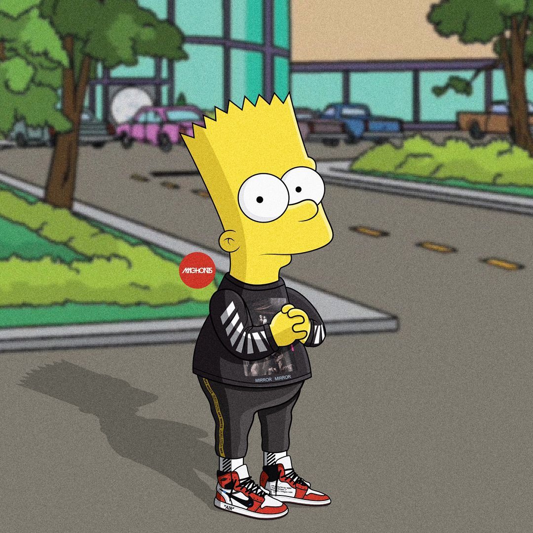 Bart Simpson streetwear urbano, serie animata, 1080x1080 HD, Desktop