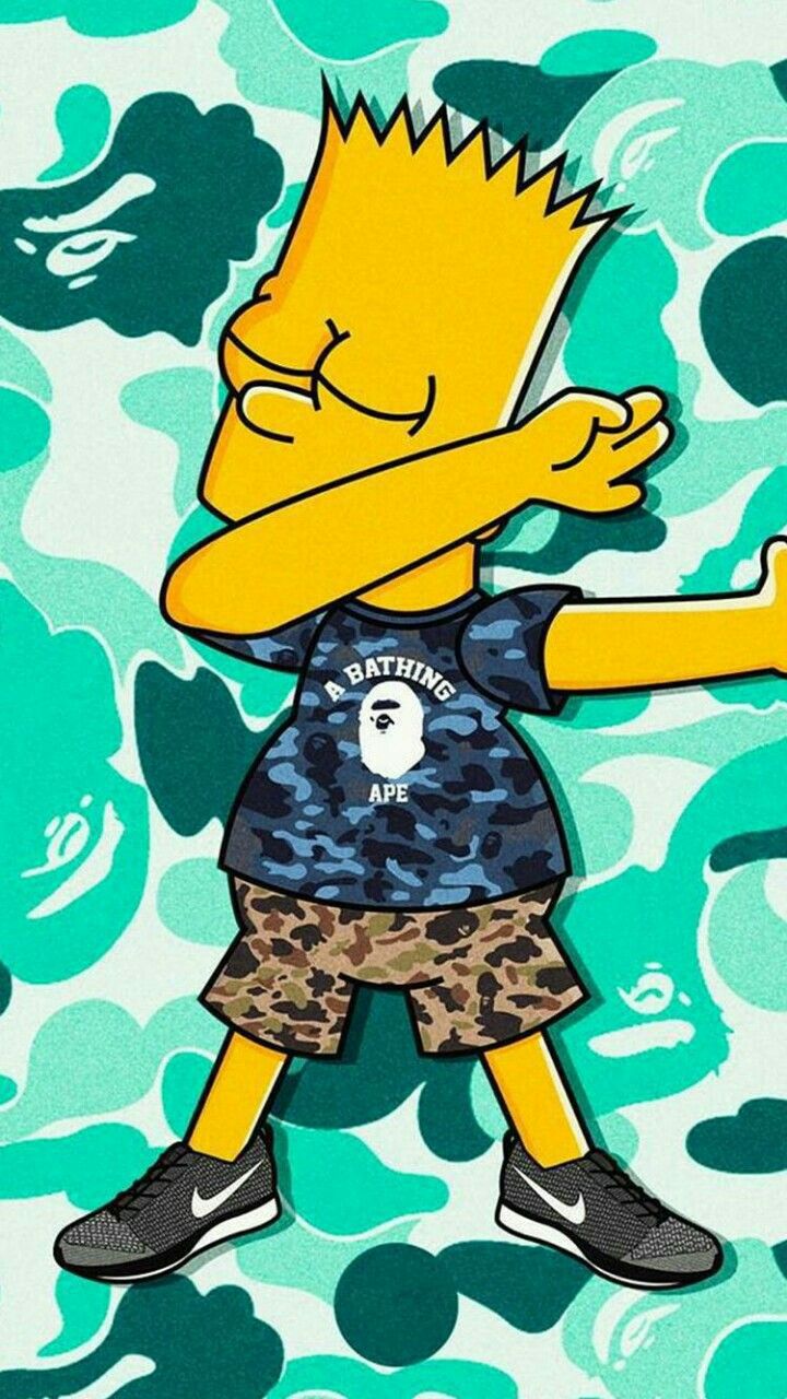 Bart Simpson Supreme Bape, 720x1280 Verticale, Telefono