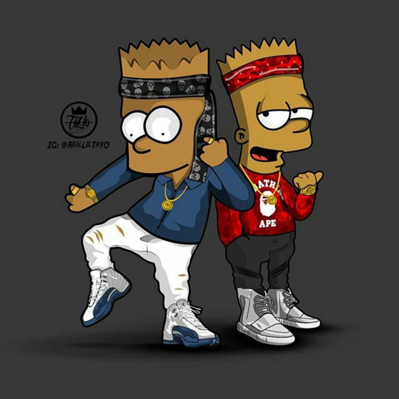 Bart Simpson stile hip hop, 1280x1280 720p, Laptop