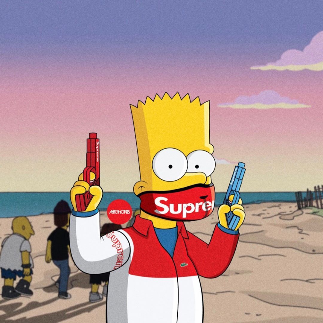 Bart Simpson Gangster, serie animata, 1080x1080 HD, Laptop