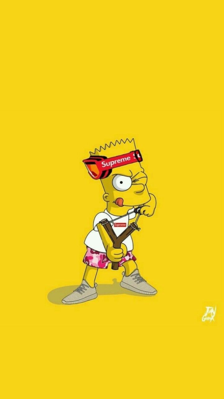 Bart Simpson stile gangster Supreme, streetwear, 720x1280 Verticale, Telefono