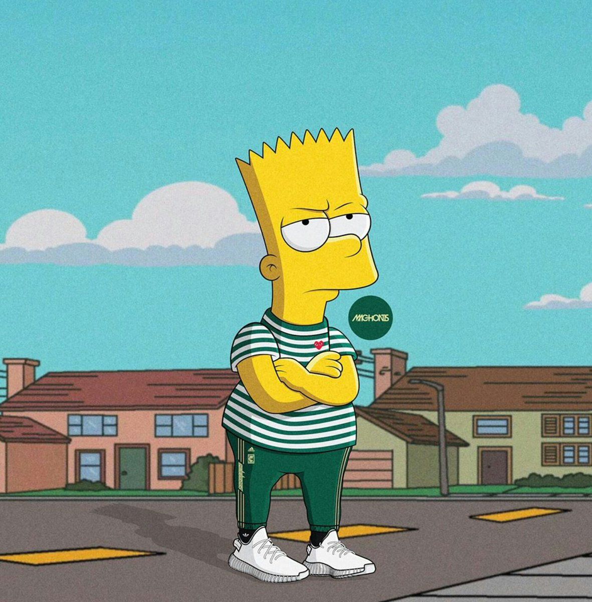 Bart Simpson stile gangster, 1181x1200 Full HD Verticale, Smartphone