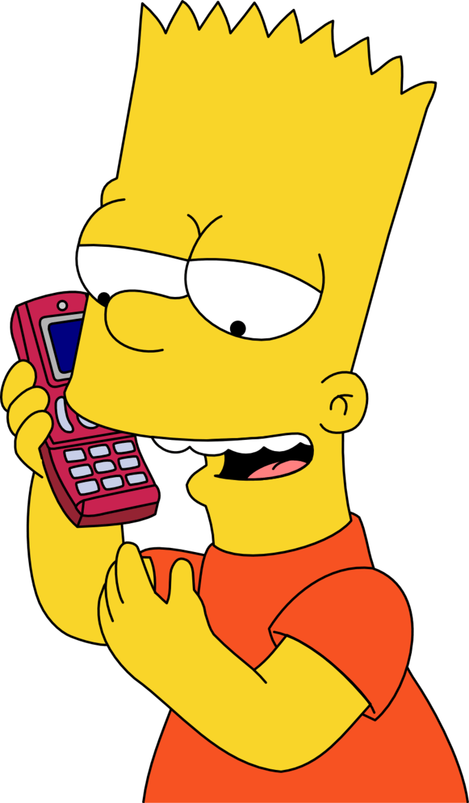 Bart Simpson dab arancione, 840x1123 Verticale, Telefono