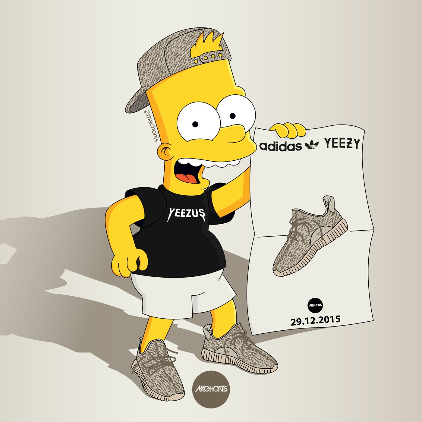 Bart Simpson con Yeezy Adidas, abbigliamento sportivo, 1400x1400 HD, Desktop