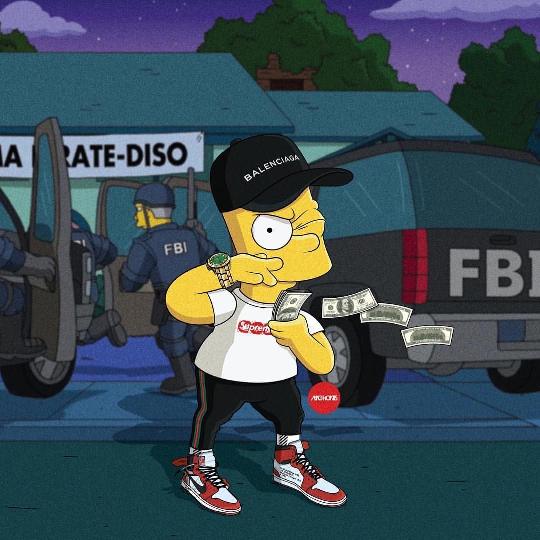 Bart Simpson stile hypebeast, 1080x1080 HD, Desktop