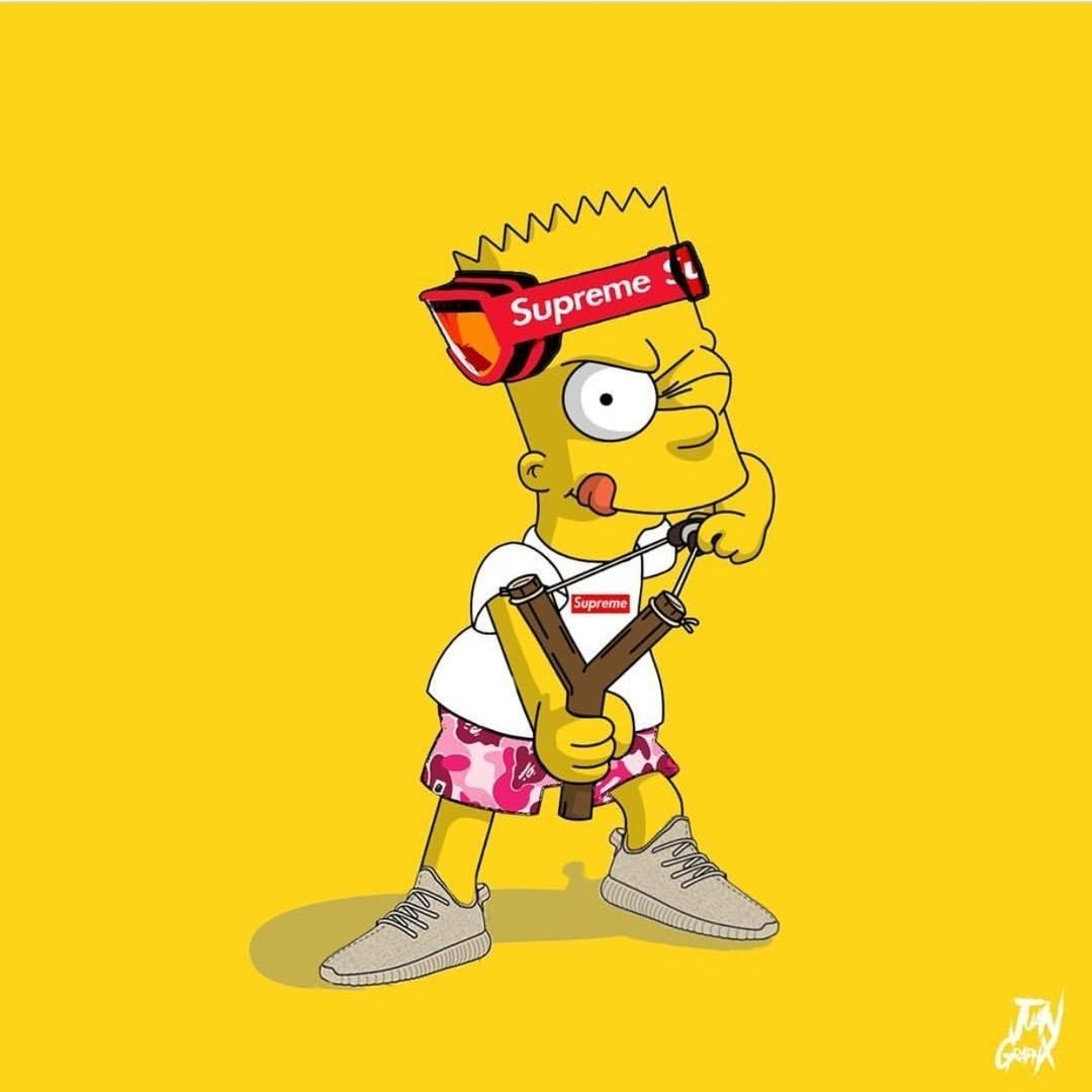Bart Simpson Supreme hypebeast, streetwear, 1080x1080 HD, Desktop