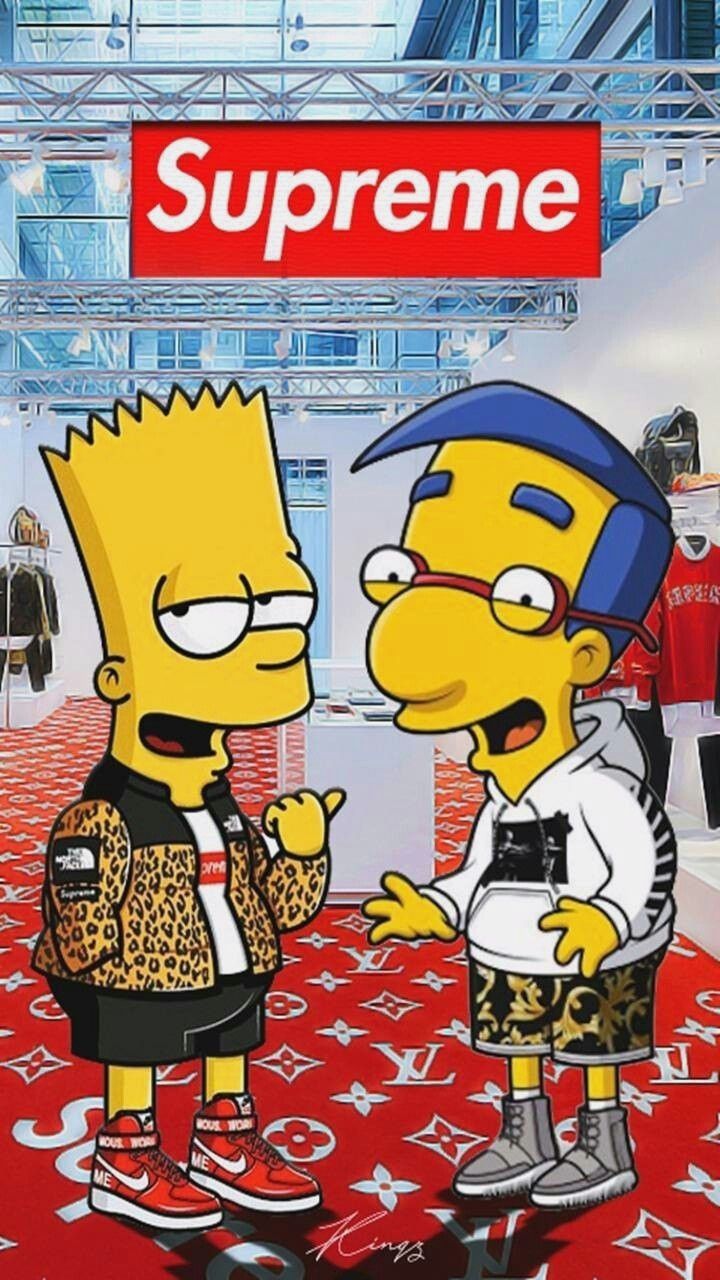 Bart Simpson e Milhouse hypebeast, 720x1280 Full HD Verticale, iPhone