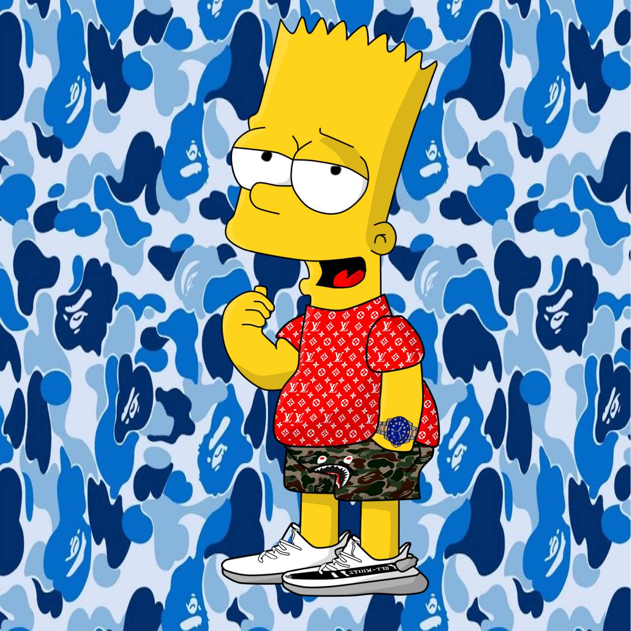 Bart Simpson Bape Hypebeast, 1280x1280 HD, Desktop
