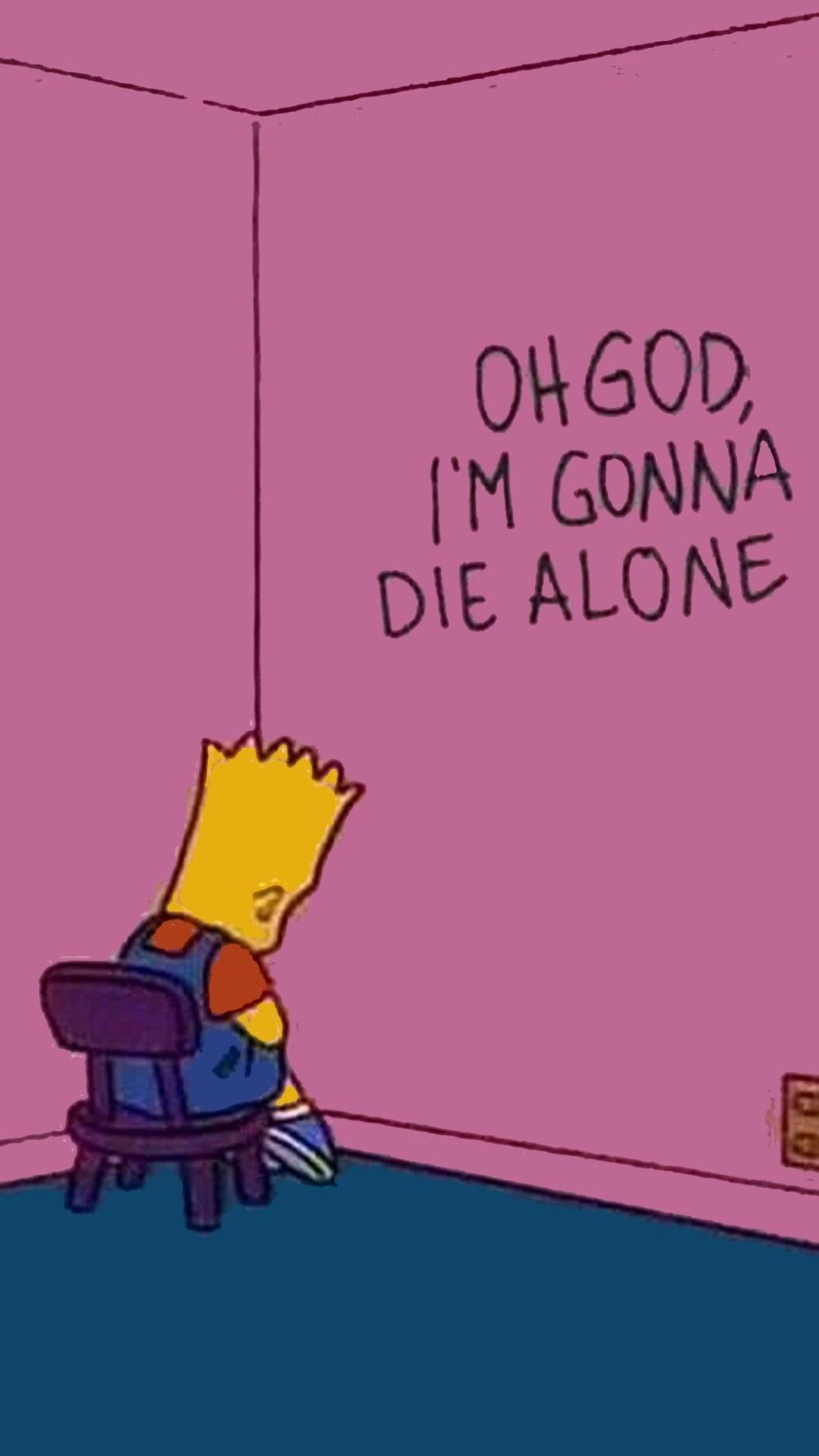 Bart Simpson triste sfondo viola, 640x1388 Verticale, Xiaomi