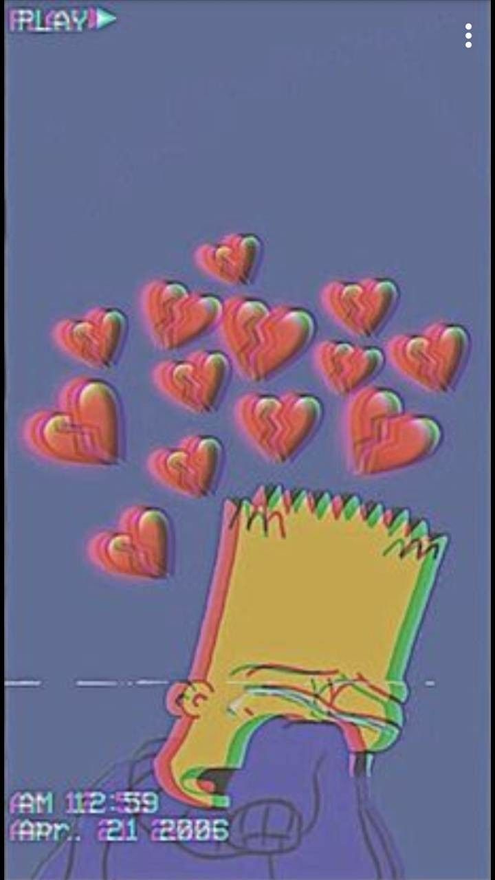 Bart Simpson stile Lil Peep, rapper, 720x1278 Verticale, iPhone Pro Max