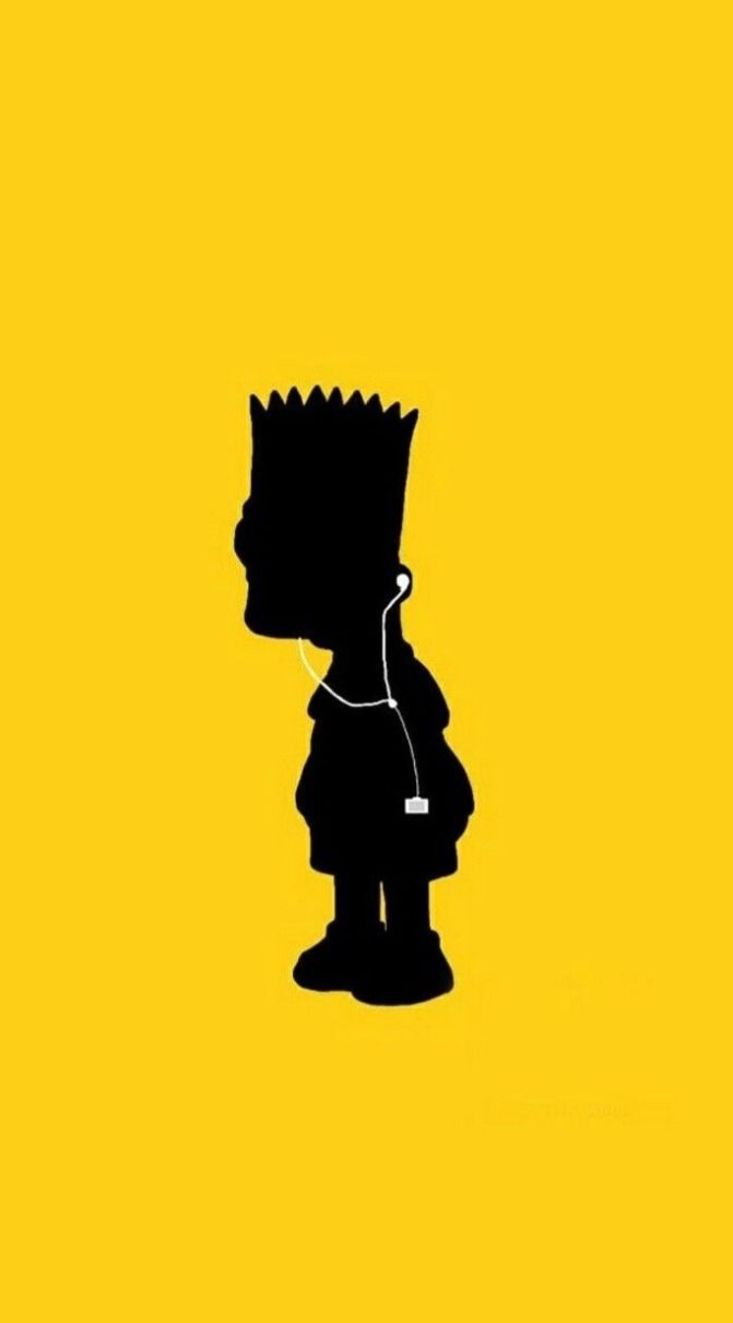 Bart Simpson silhouette gialla, serie animata, 671x1211 Verticale, iPhone Air