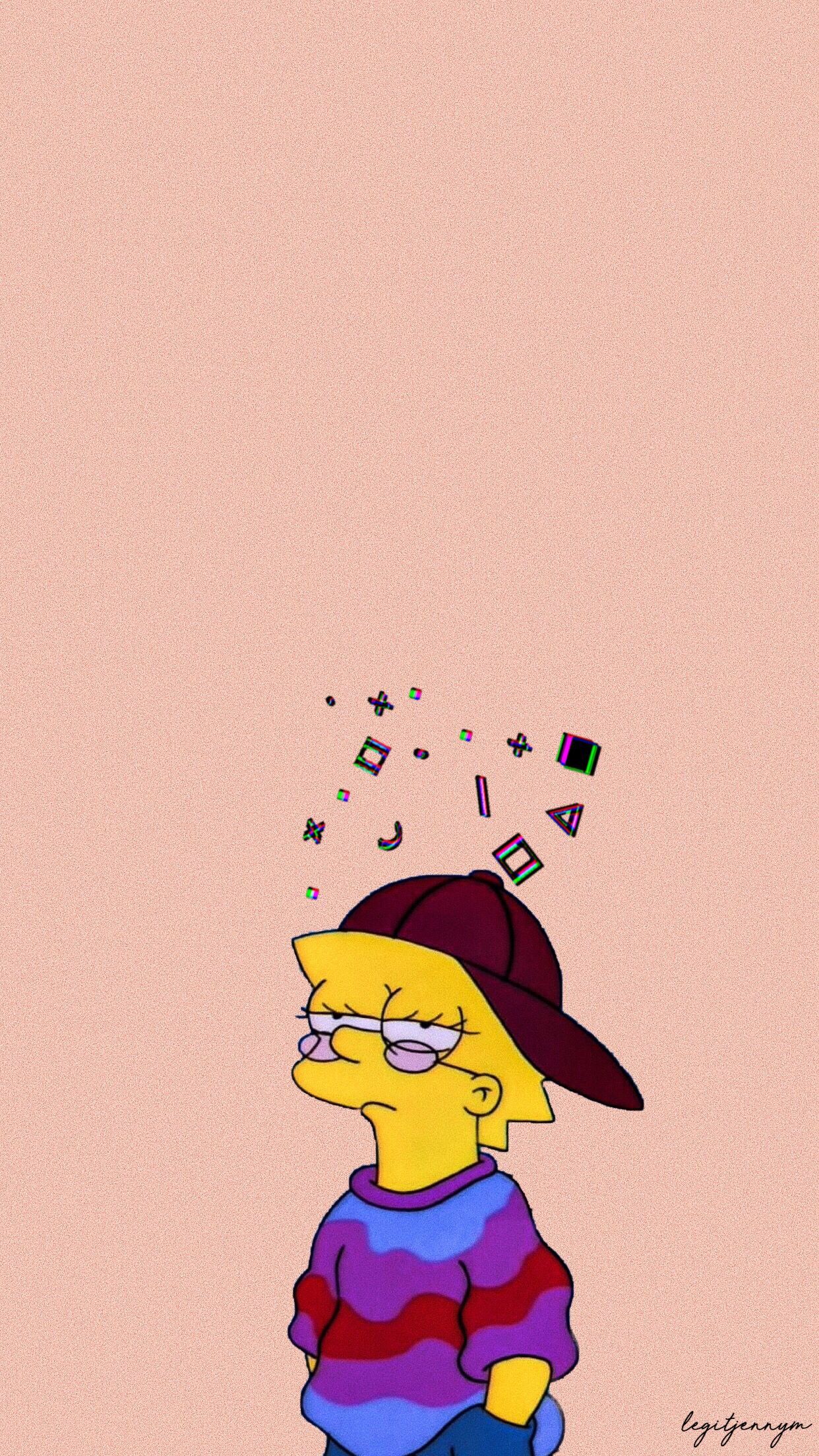 Lisa Simpson cappellino rosa, 1242x2208 Verticale, iPhone Air