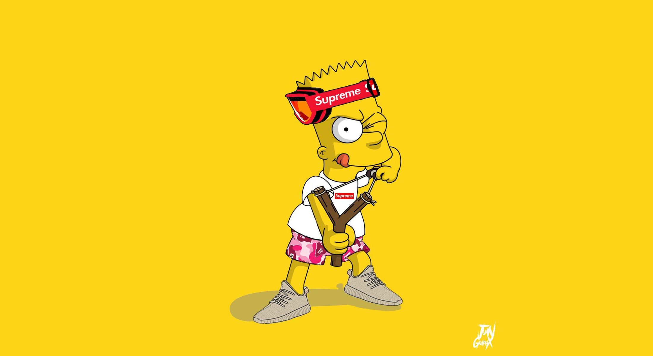 Bart Simpson Supreme occhiali, streetwear, 2200x1200 Hi-Res, Laptop