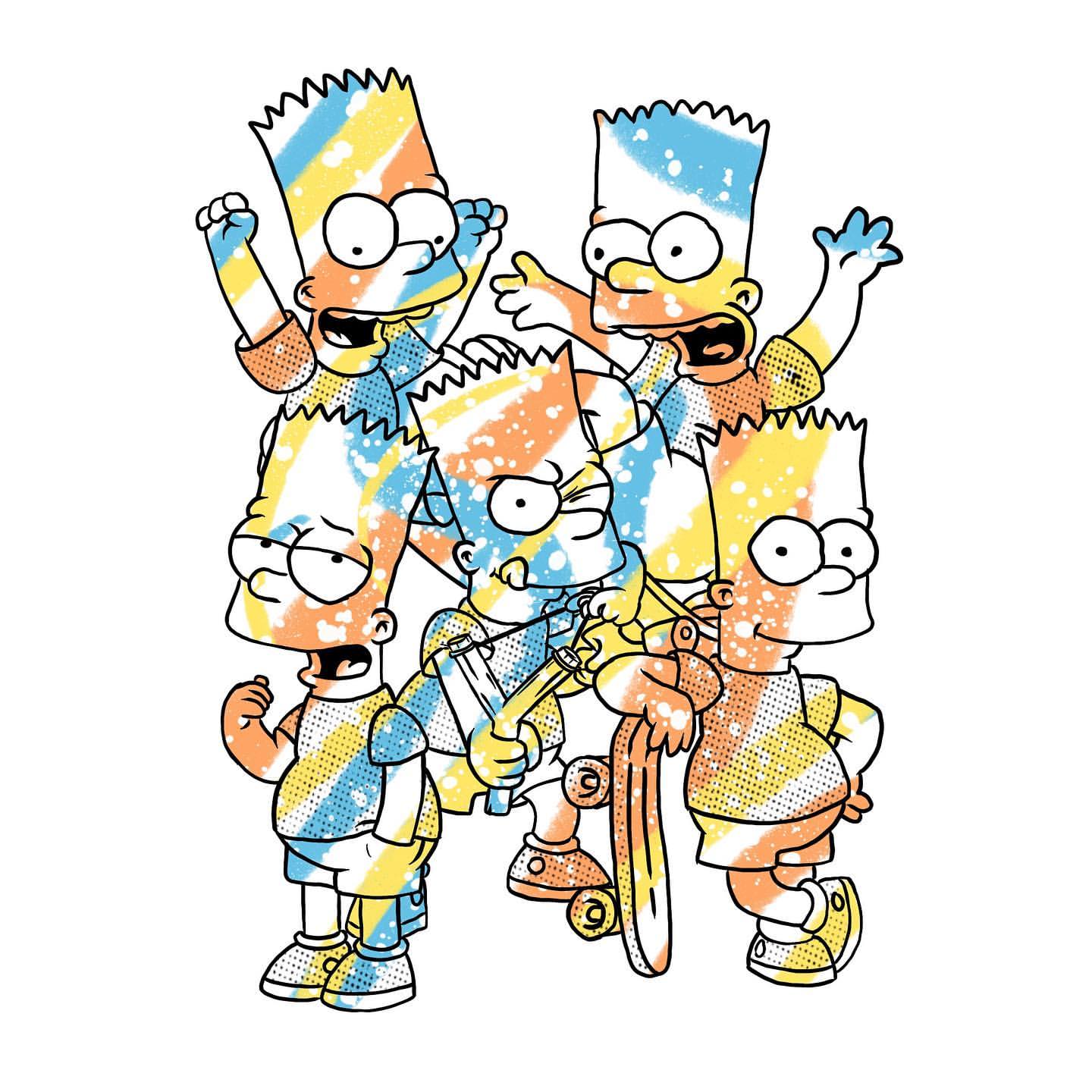 Bart Simpson pattern con personaggio dab, 736x1308 Full HD Verticale, Smartphone