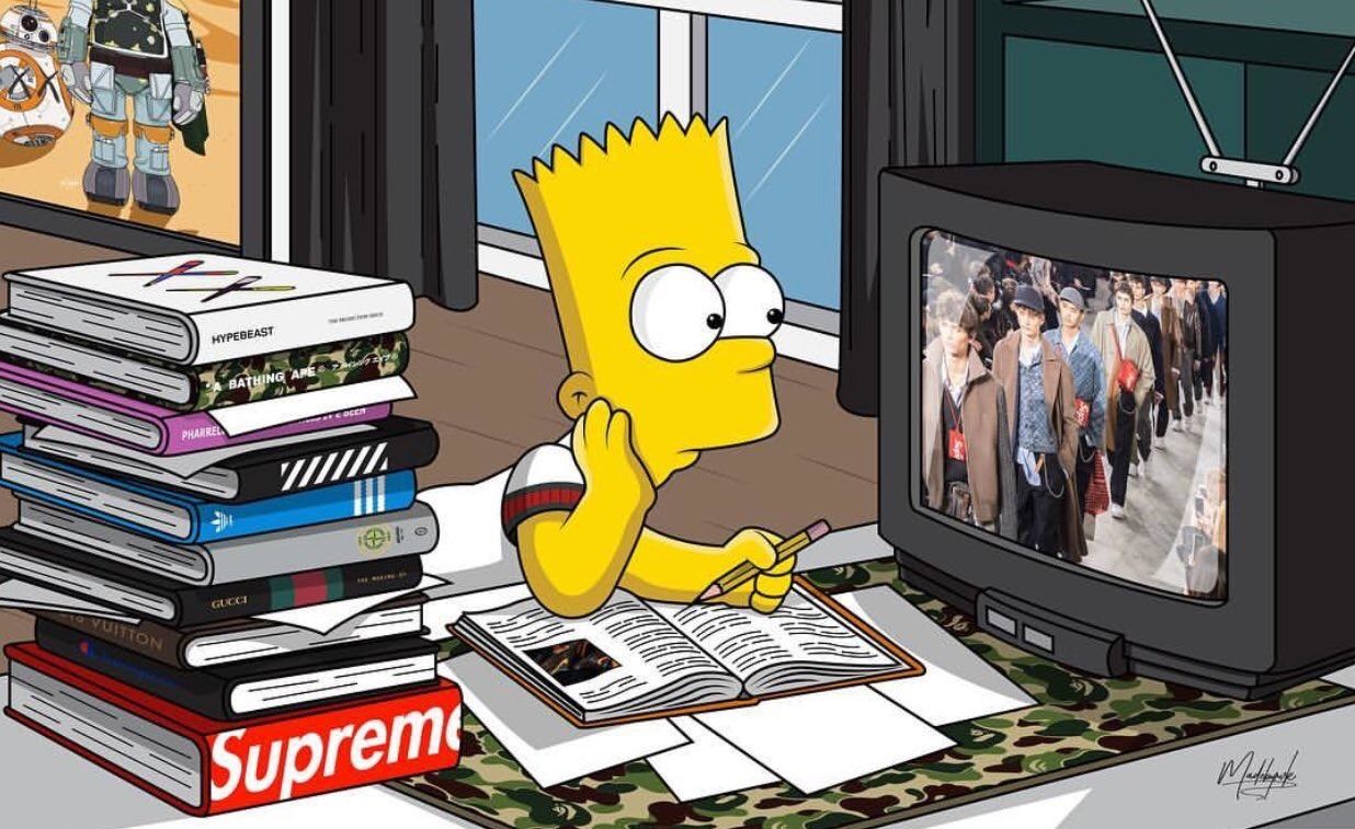 Bart Simpson stile Supreme urbano, streetwear, 1080x1080 HD, Desktop