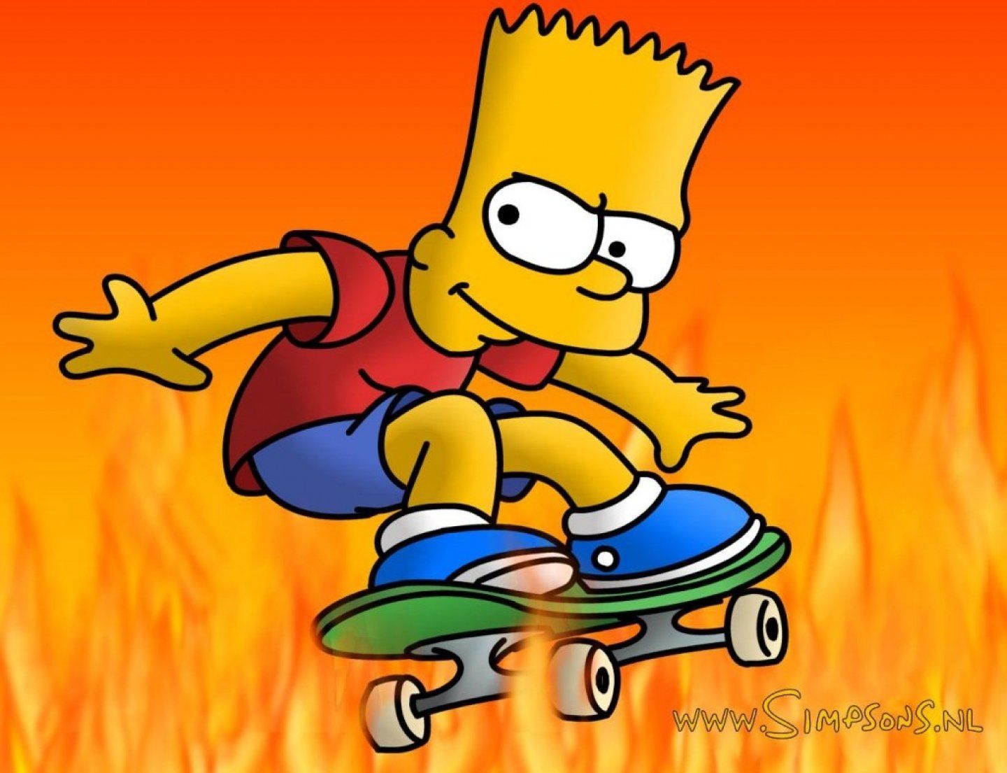 Bart Simpson con skateboard, 1024x768 HD, Laptop