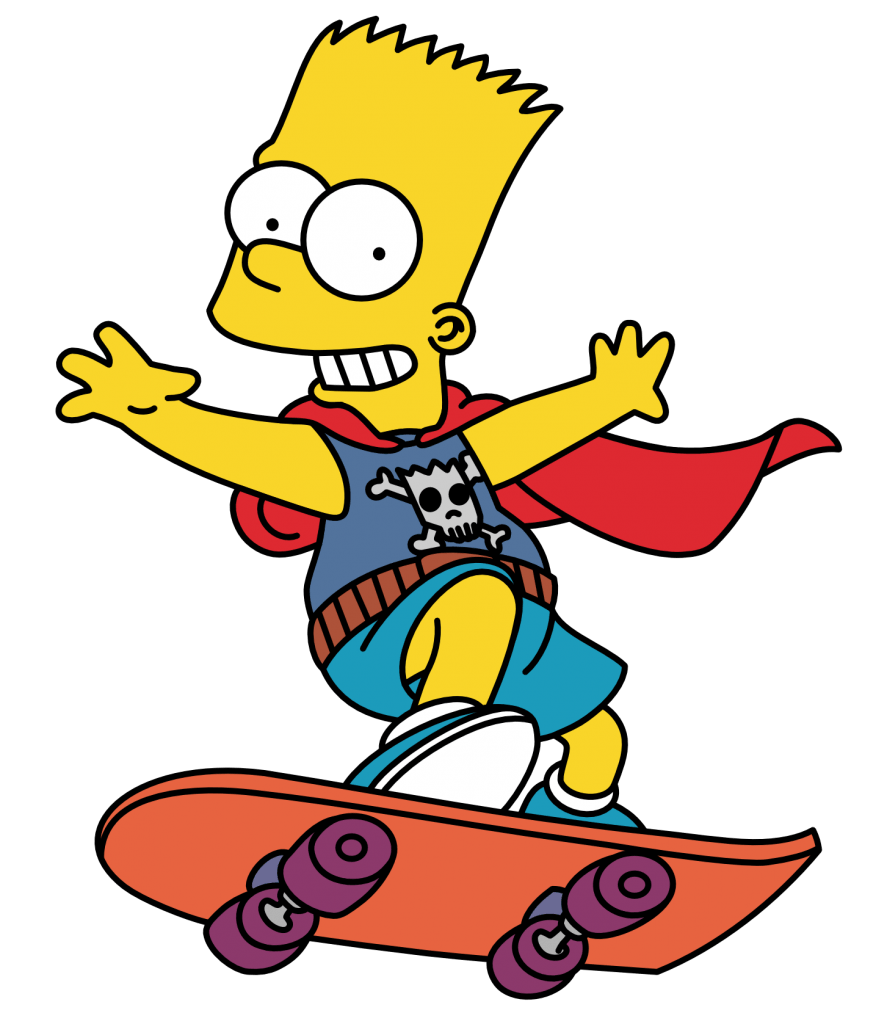 Bart Simpson con skateboard, 887x1024 Full HD Verticale, Smartphone