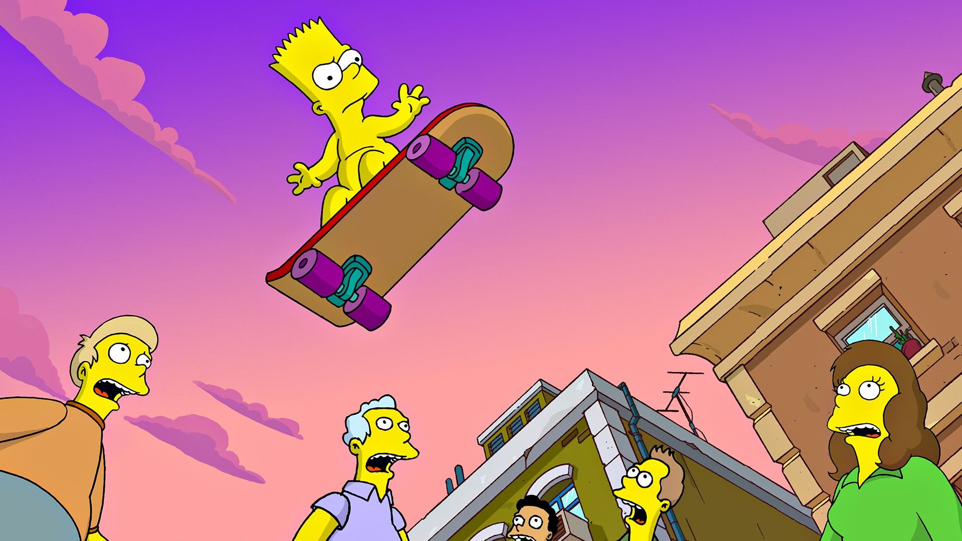 Bart Simpson skateboard salto, serie animata, 1920x1080 Full HD, Desktop