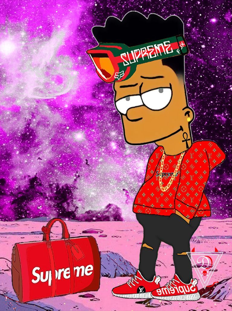Bart Simpson stile Supreme, 768x1028 Full HD Verticale, iPhone