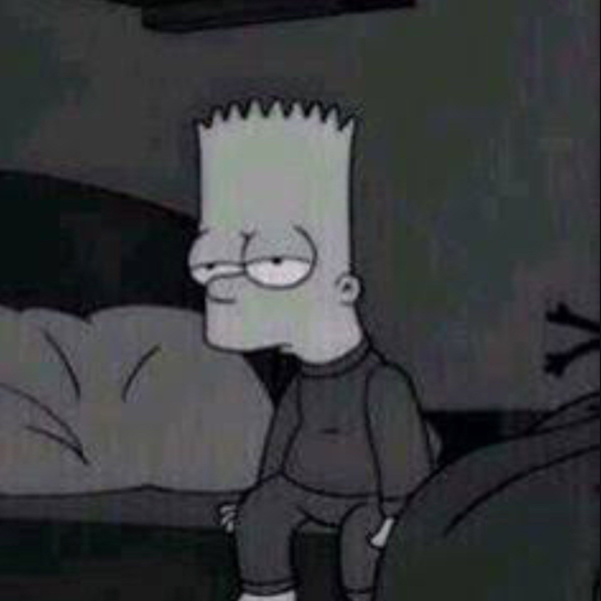 Bart Simpson triste seduto divano, 2048x2048 Hi-Res, Desktop