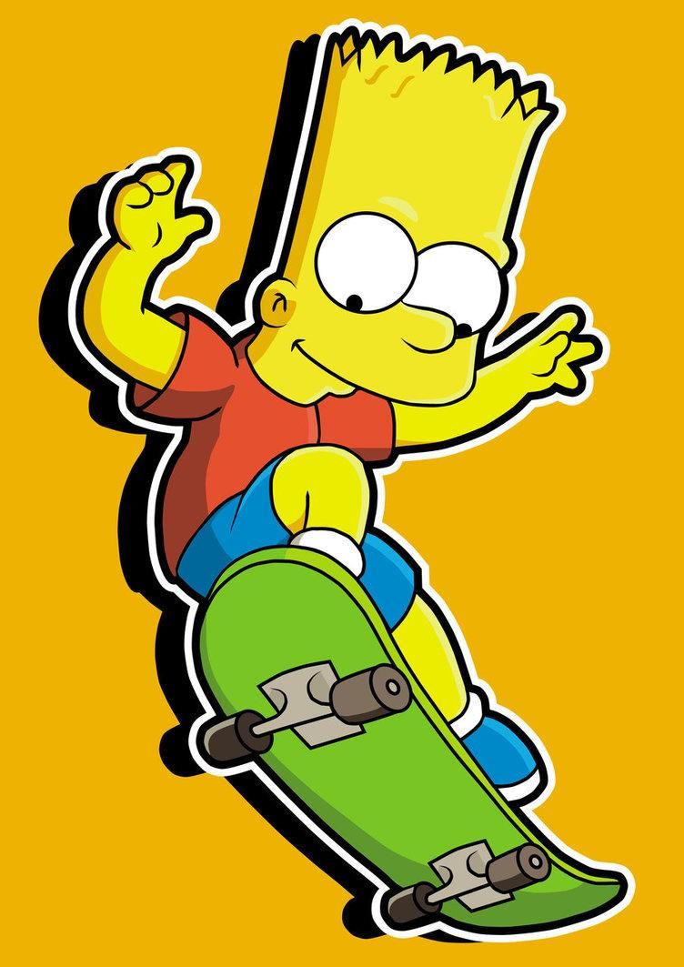 Bart Simpson su skateboard, serie animata, 752x1063 Full HD Verticale, Smartphone