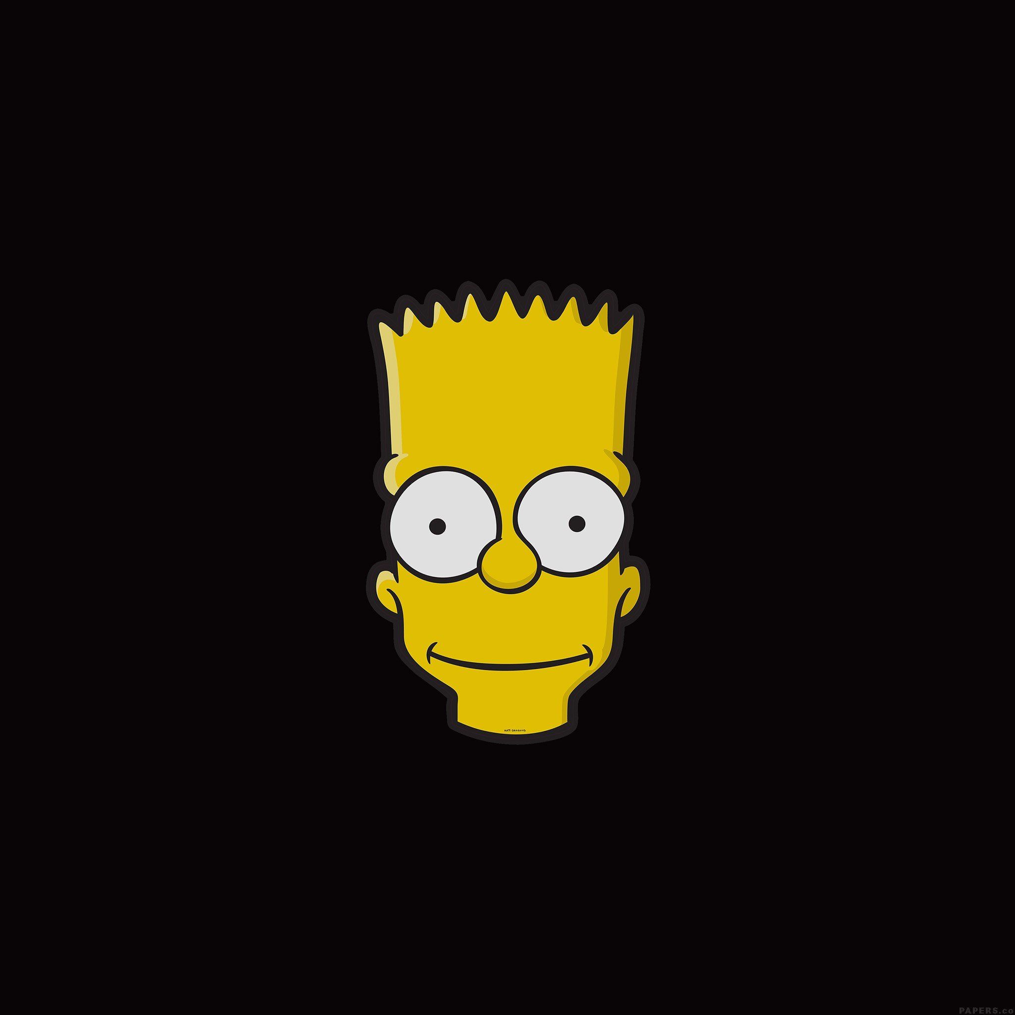 Bart Simpson volto sfondo nero, 2048x2048 2K, PC Desktop