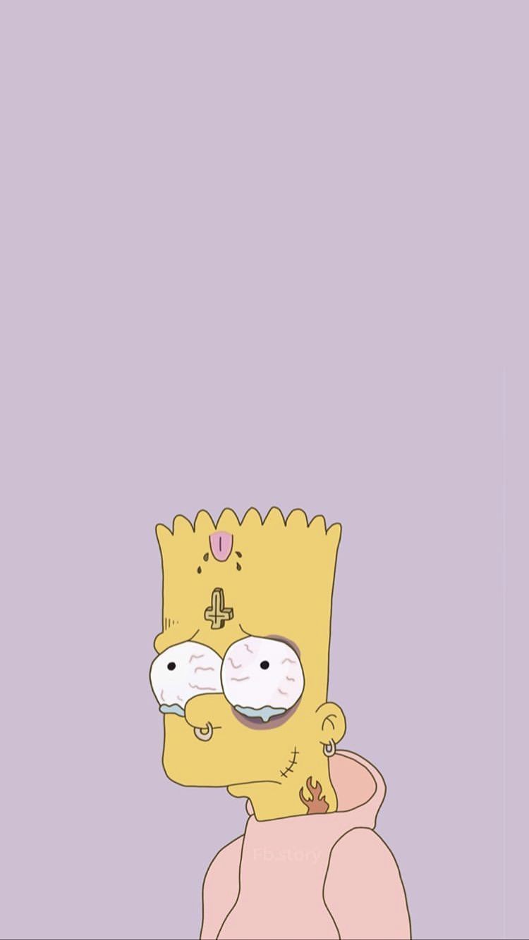 Bart Simpson triste viola, 750x1334 Full HD Verticale, iPhone