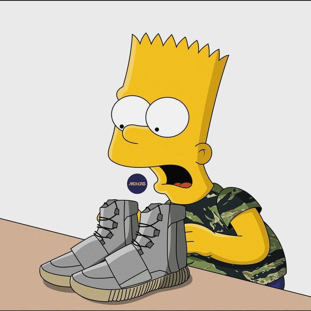 Bart Simpson triste con Yeezy, 1080x1080 HD, Desktop